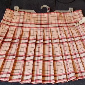 Size XXL No Boundaries pink/white/black plaid pleated mini skirt